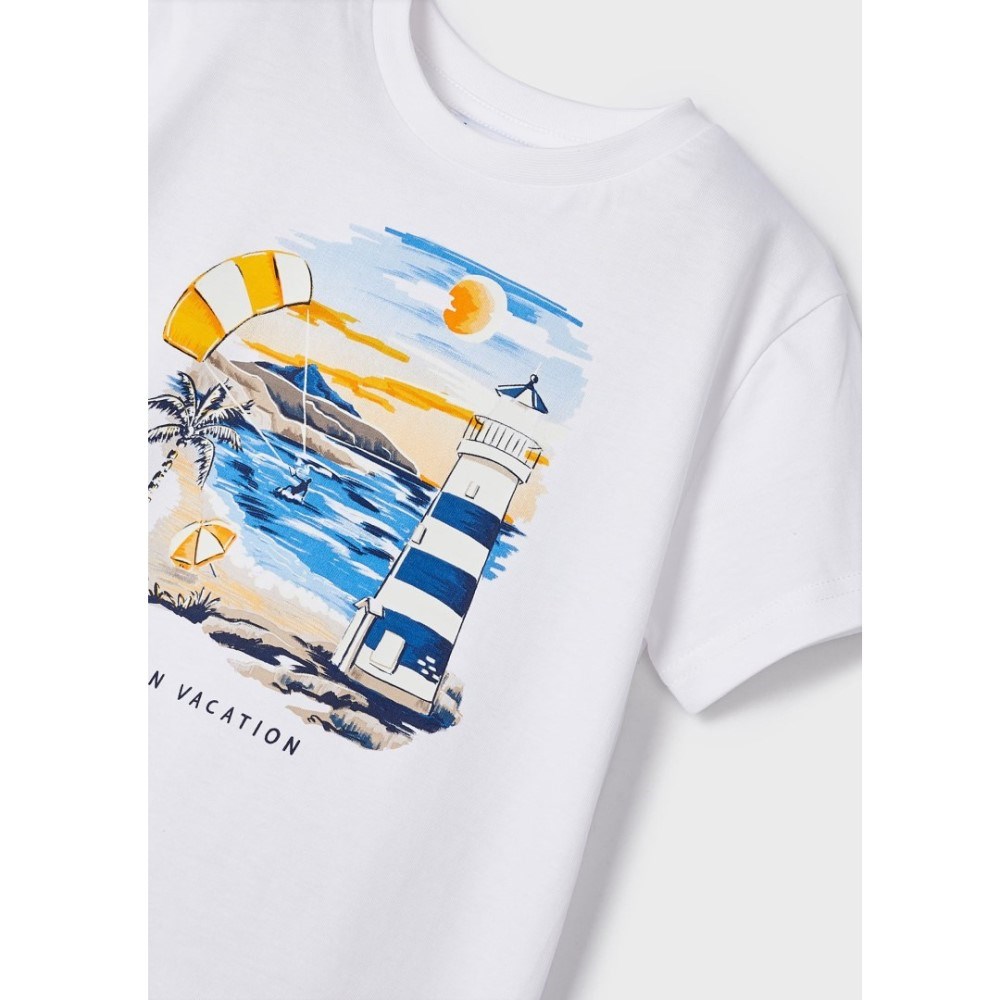 Mayoral Yazlık Erkek Kısa Kol T-shirt Beyaz