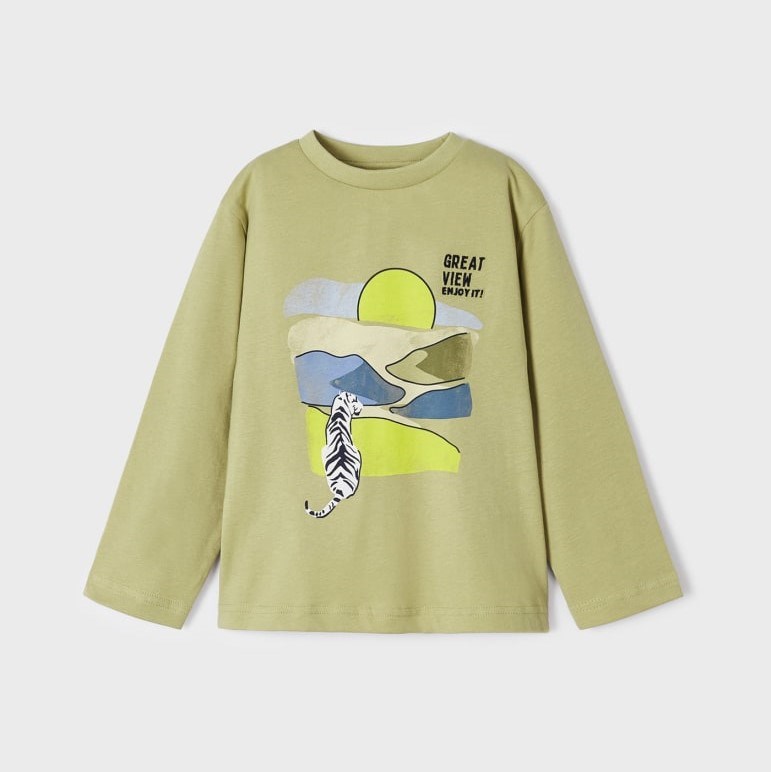 Mayoral Yazlık Erkek Uzun Kol T-shirt Yeşil