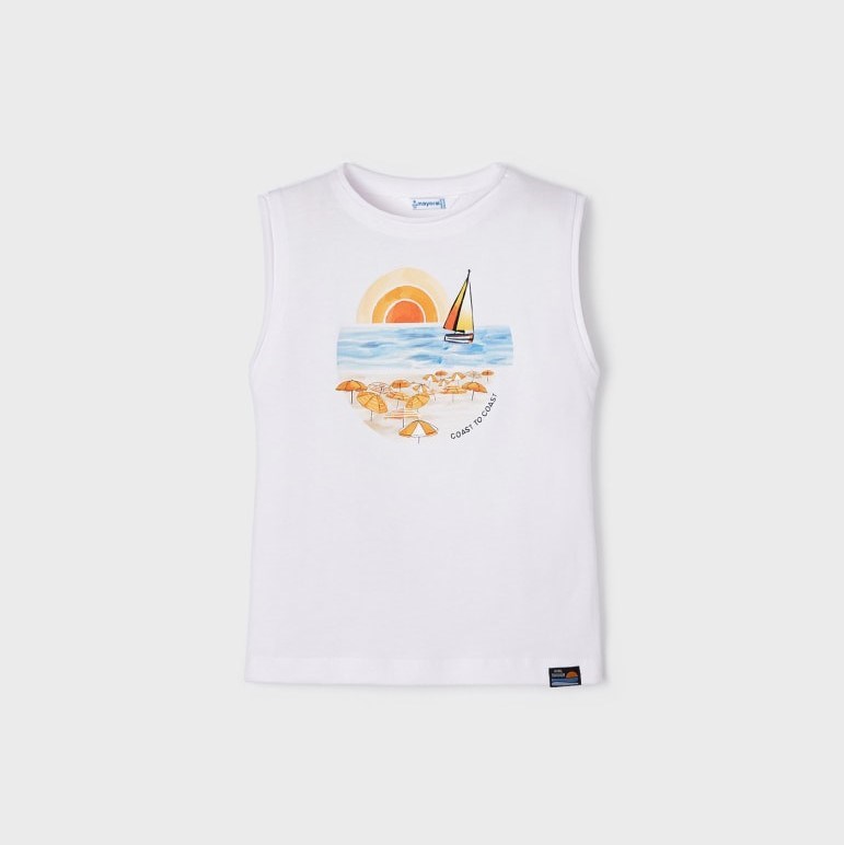Mayoral Yazlık Erkek Kolsuz T-shirt Beyaz