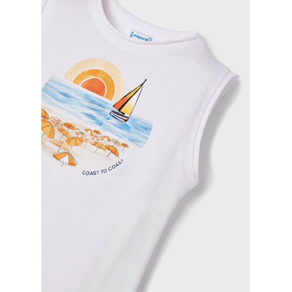Mayoral Yazlık Erkek Kolsuz T-shirt Beyaz