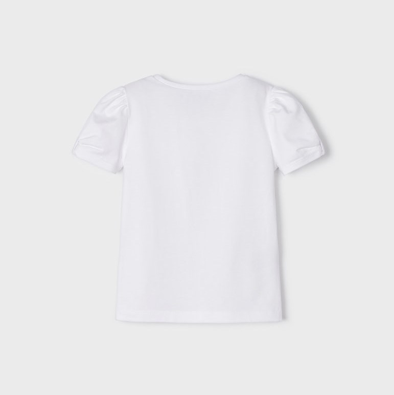 Mayoral Yazlık Kız Kısa Kol T-shirt Beyaz