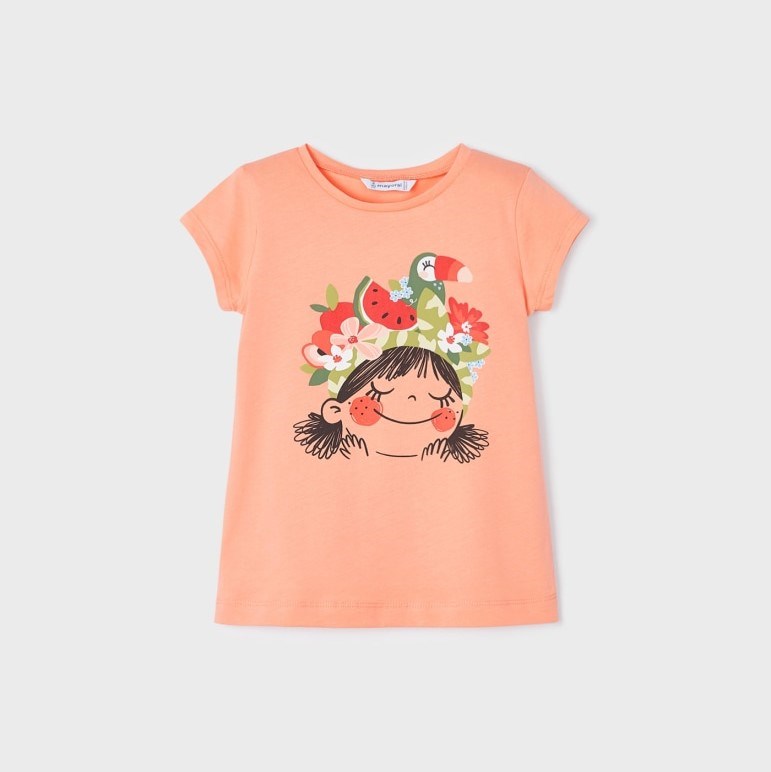 Mayoral Yazlık Kız Kısa Kol T-shirt Pembe