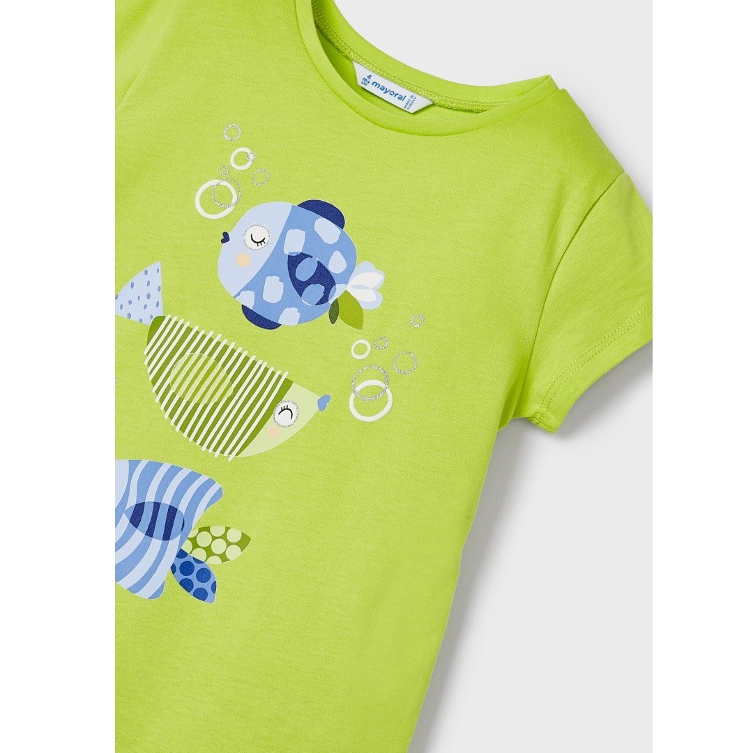 Mayoral Yazlık Kız Kısa Kol T-shirt Yeşil