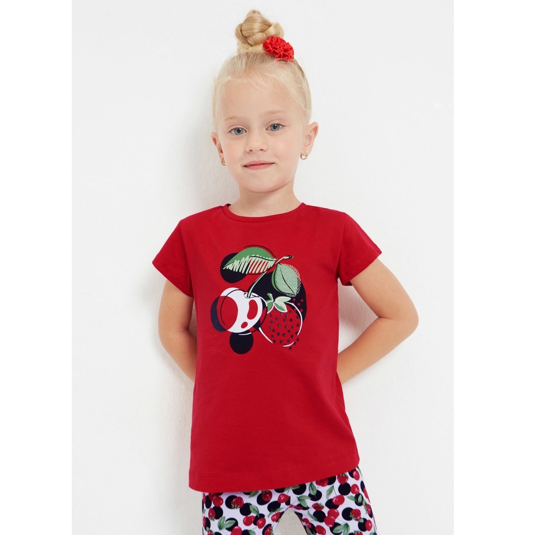 Mayoral Yazlık Kız Kısa Kol T-shirt Kırmızı