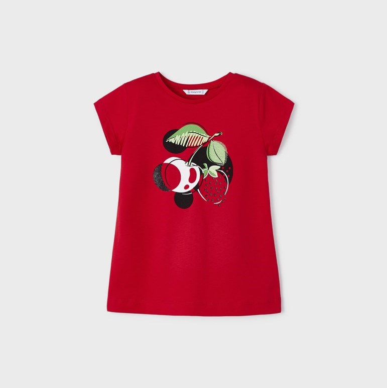 Mayoral Yazlık Kız Kısa Kol T-shirt Kırmızı