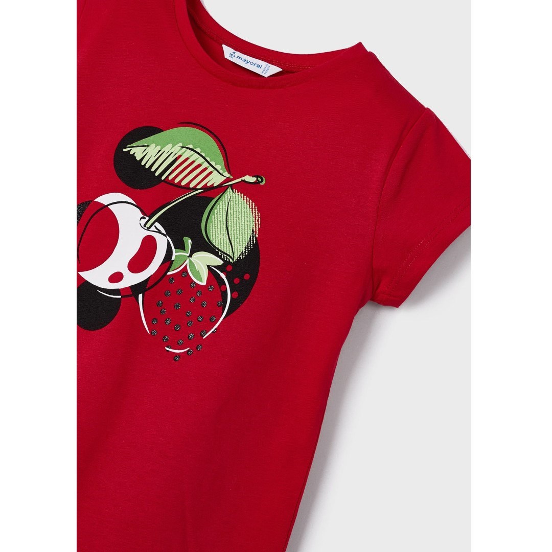 Mayoral Yazlık Kız Kısa Kol T-shirt Kırmızı