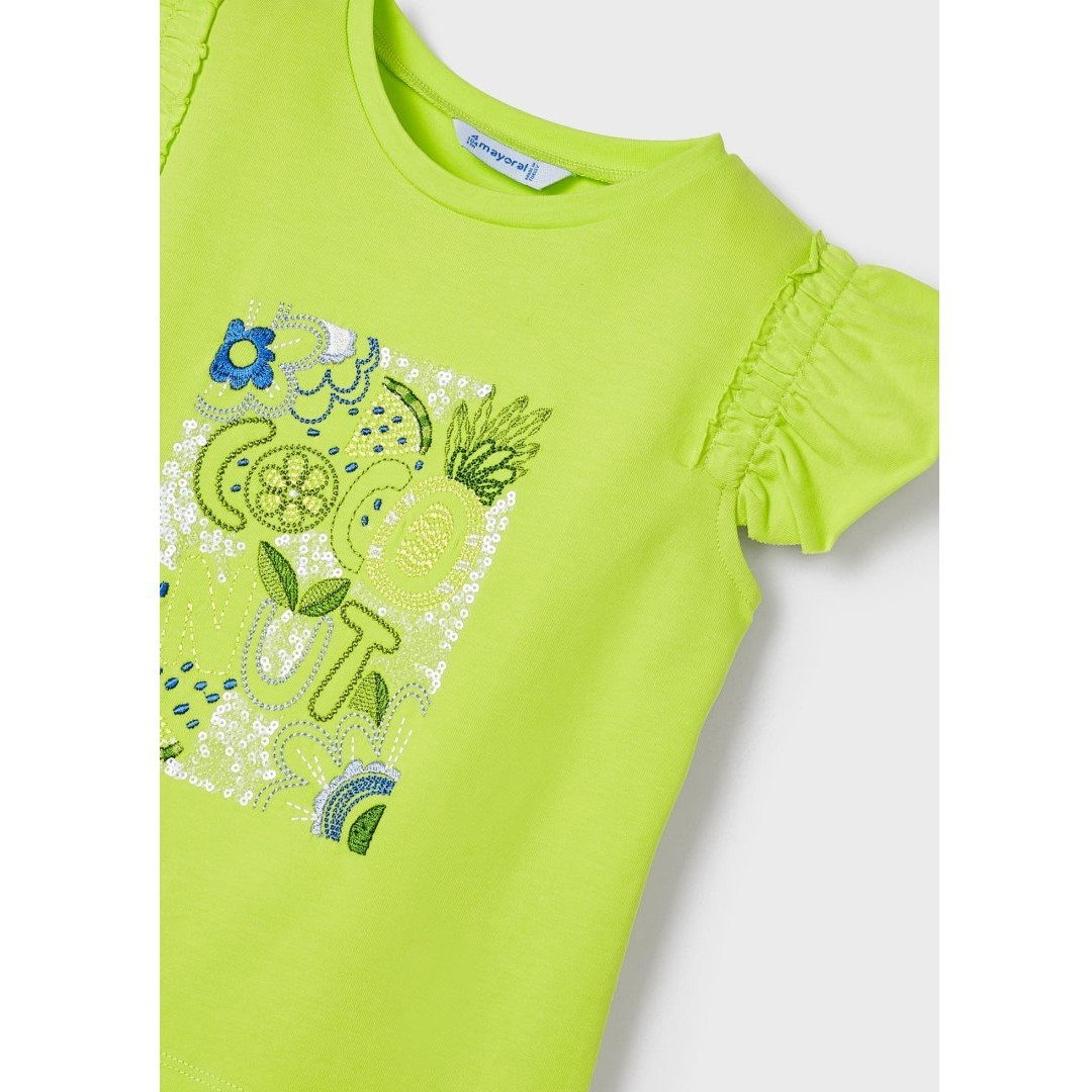 Mayoral Yazlık Kız Kısa Kol T-shirt Yeşil