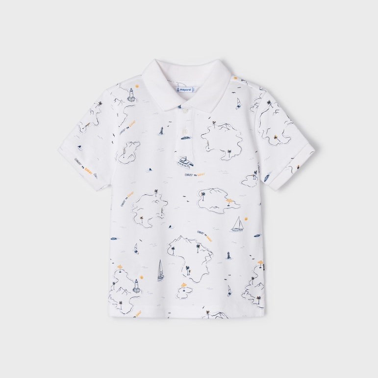 Mayoral Yazlık Erkek Polo T-shirt Beyaz