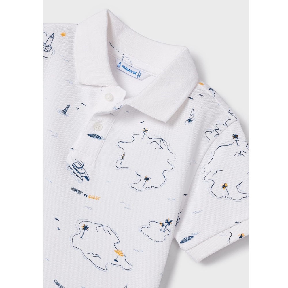 Mayoral Yazlık Erkek Polo T-shirt Beyaz