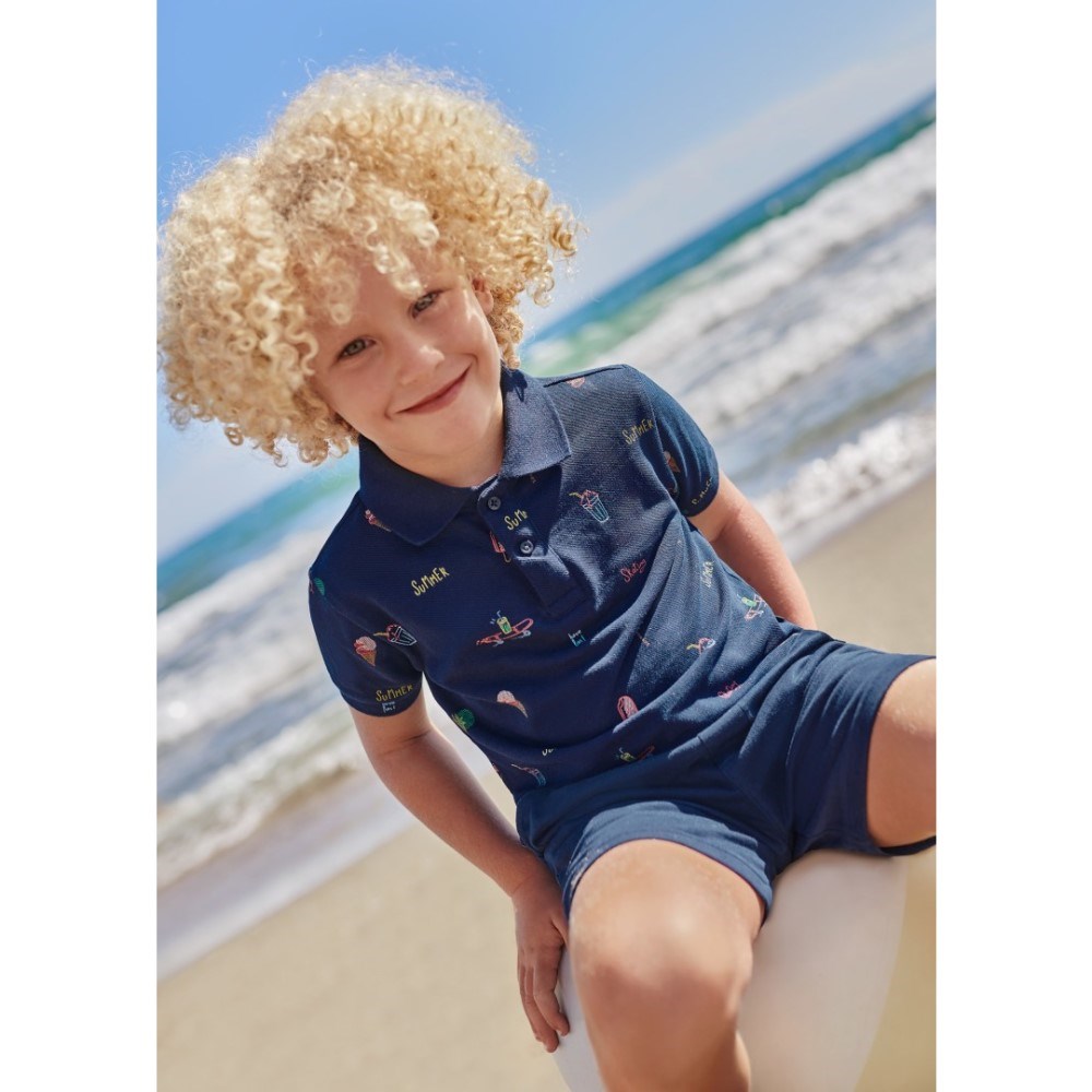 Mayoral Yazlık Erkek Polo T-shirt Koyu Mavi