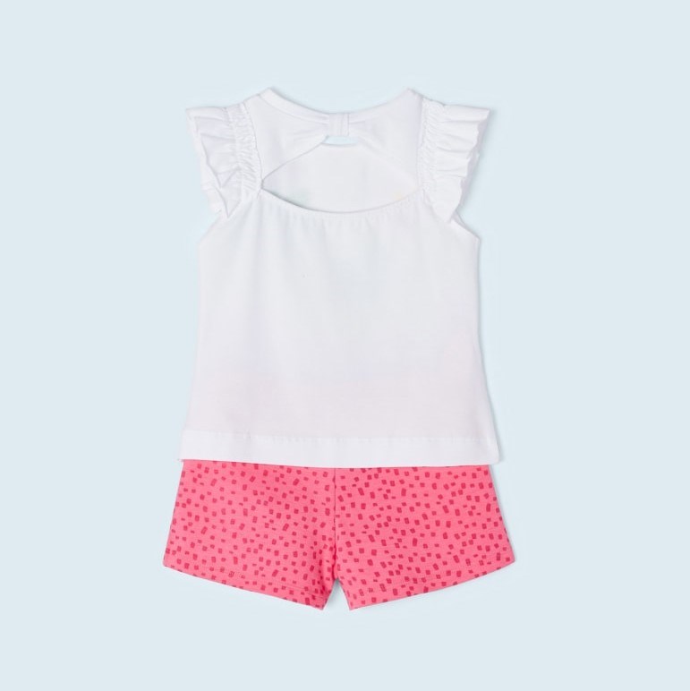 Mayoral Yazlık Kız T-shirt Şort 2'li Set Pembe