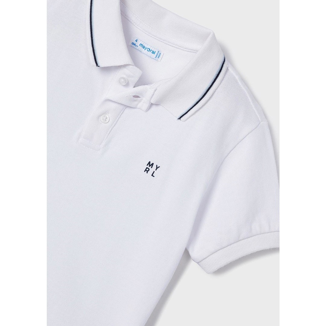 Mayoral Yazlık Erkek Polo T-shirt Şort 2'li Set Beyaz