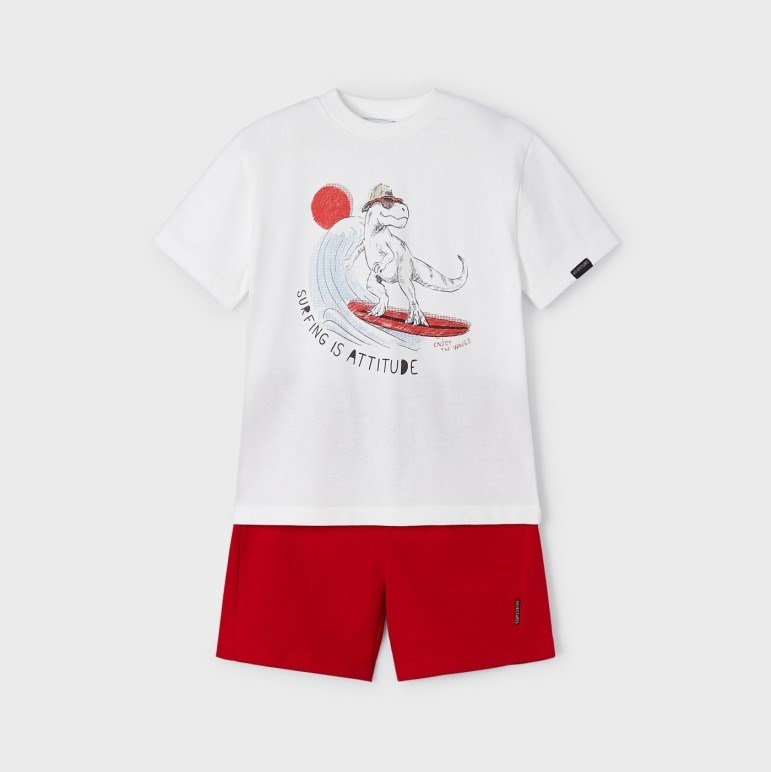 Mayoral Yazlık Erkek T-shirt Şort 2'li Set Krem