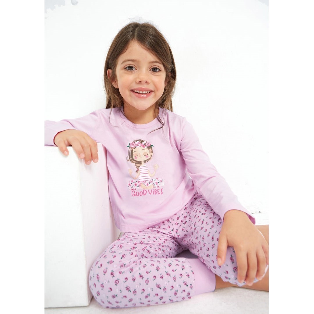 Mayoral Yazlık Kız Uzun Pijama Takım Pembe