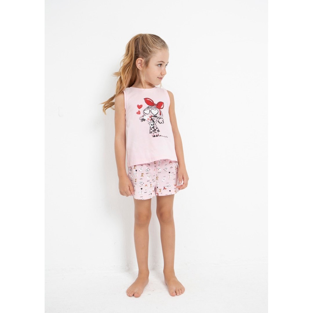 Mayoral Yazlık Kız Şort Pijama Takım Pembe