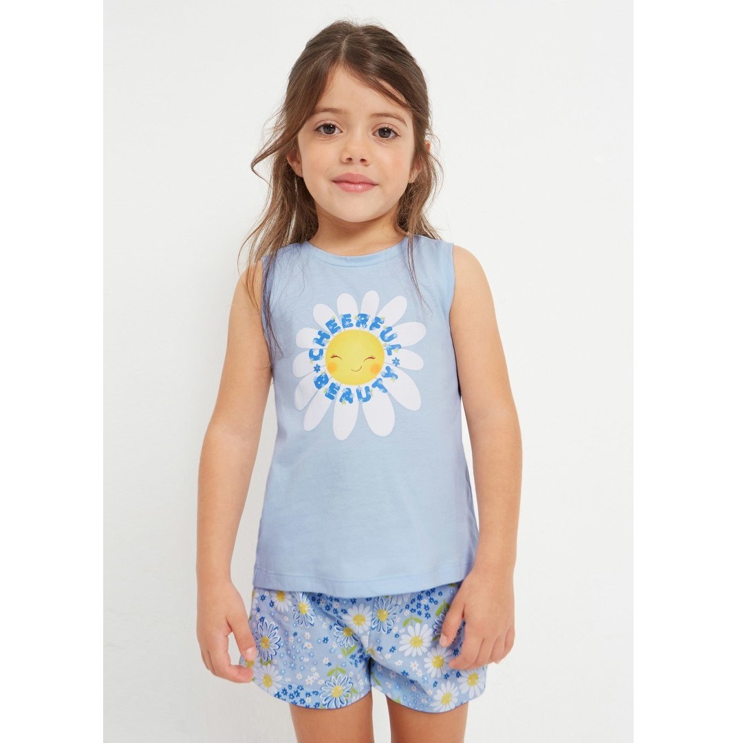 Mayoral Yazlık Kız Şort Pijama Takım Mavi