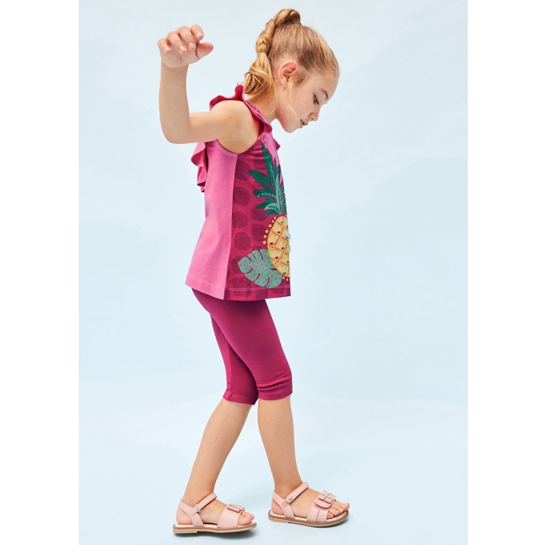 Mayoral Yazlık Kız T-shirt Tayt 2'li Set Pembe