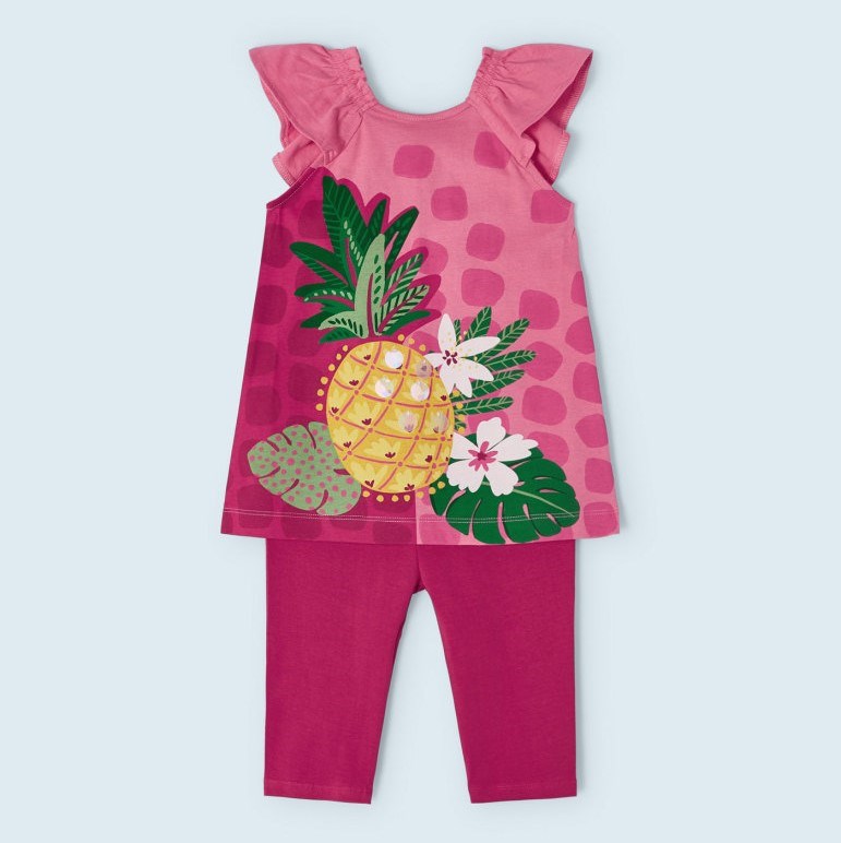 Mayoral Yazlık Kız T-shirt Tayt 2'li Set Pembe