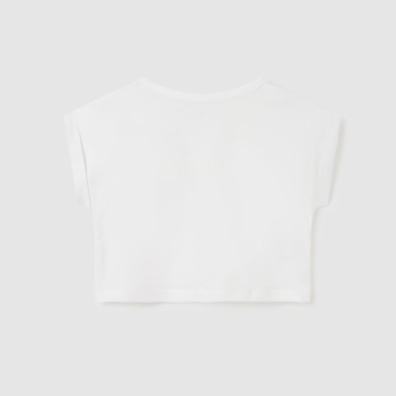 Mayoral Yazlık Kız Kısa Kol T-shirt Beyaz