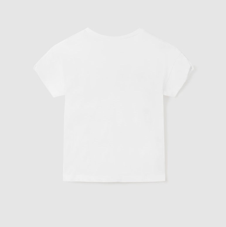 Mayoral Yazlık Kız Kısa Kol T-shirt Beyaz