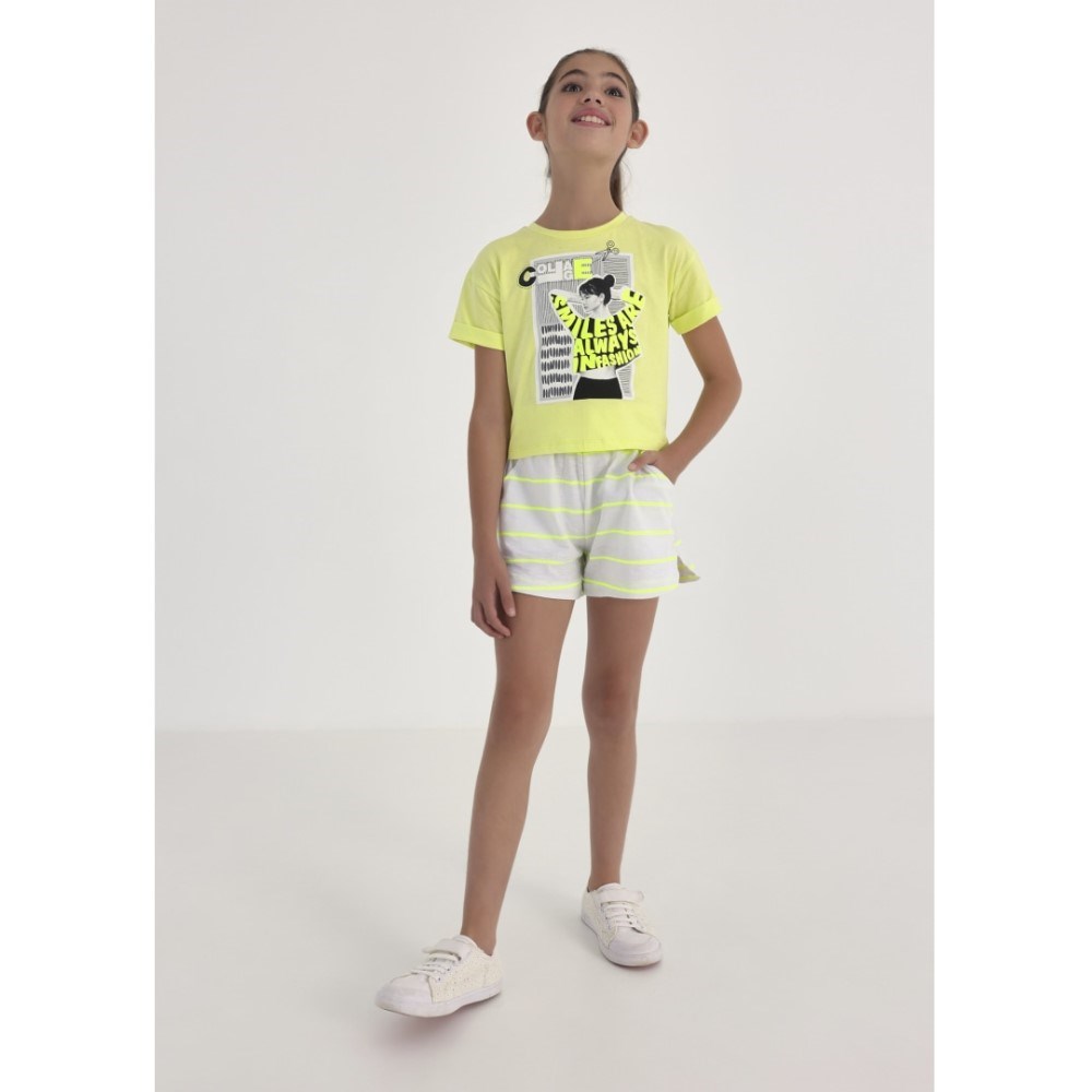 Mayoral Yazlık Kız Kısa Kol T-shirt Sarı
