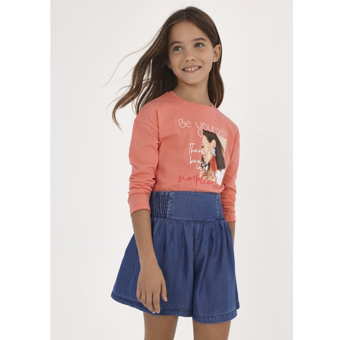 Mayoral Yazlık Kız Uzun Kol T-shirt Pembe