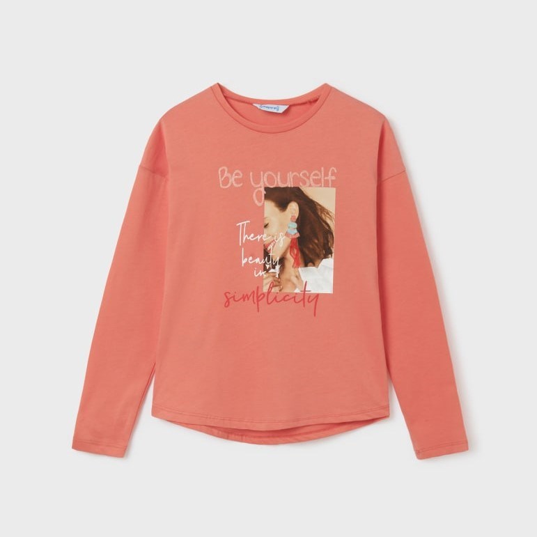 Mayoral Yazlık Kız Uzun Kol T-shirt Pembe