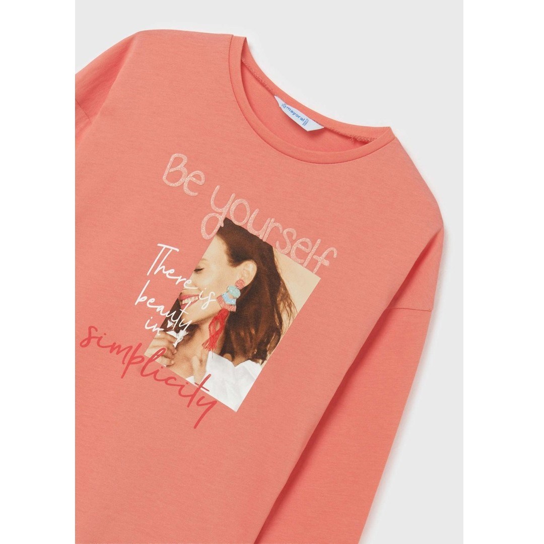 Mayoral Yazlık Kız Uzun Kol T-shirt Pembe