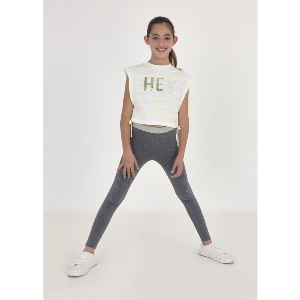 Mayoral Yazlık Kız Kısa Kol T-shirt Beyaz