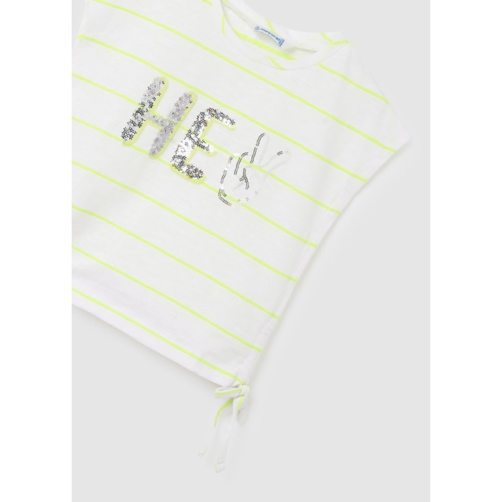 Mayoral Yazlık Kız Kısa Kol T-shirt Beyaz