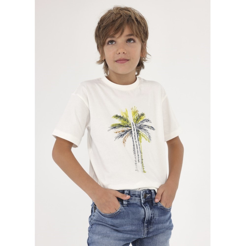 Mayoral Yazlık Erkek Kısa Kol T-shirt Krem