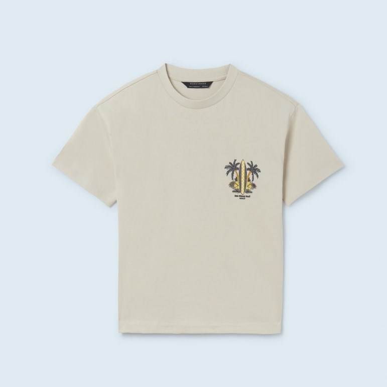 Mayoral Yazlık Kız Kısa Kol T-shirt Krem