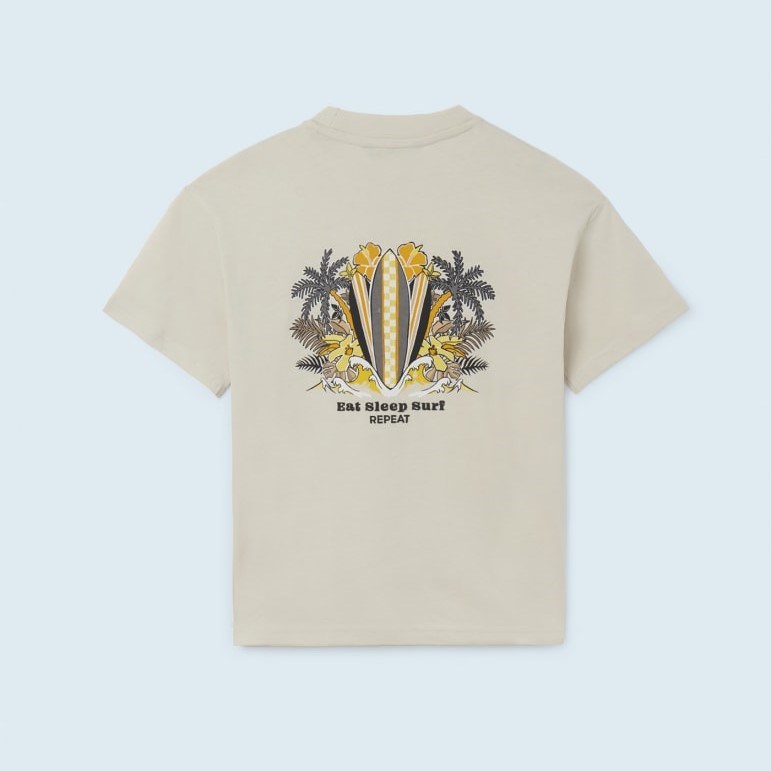 Mayoral Yazlık Kız Kısa Kol T-shirt Krem