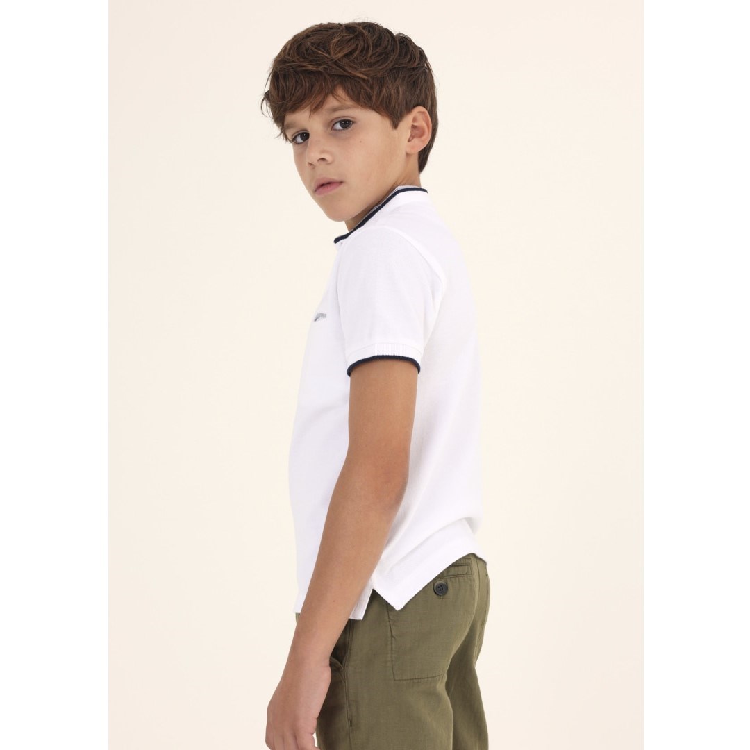 Mayoral Yazlık Erkek Kısa Kol Polo T-shirt Beyaz