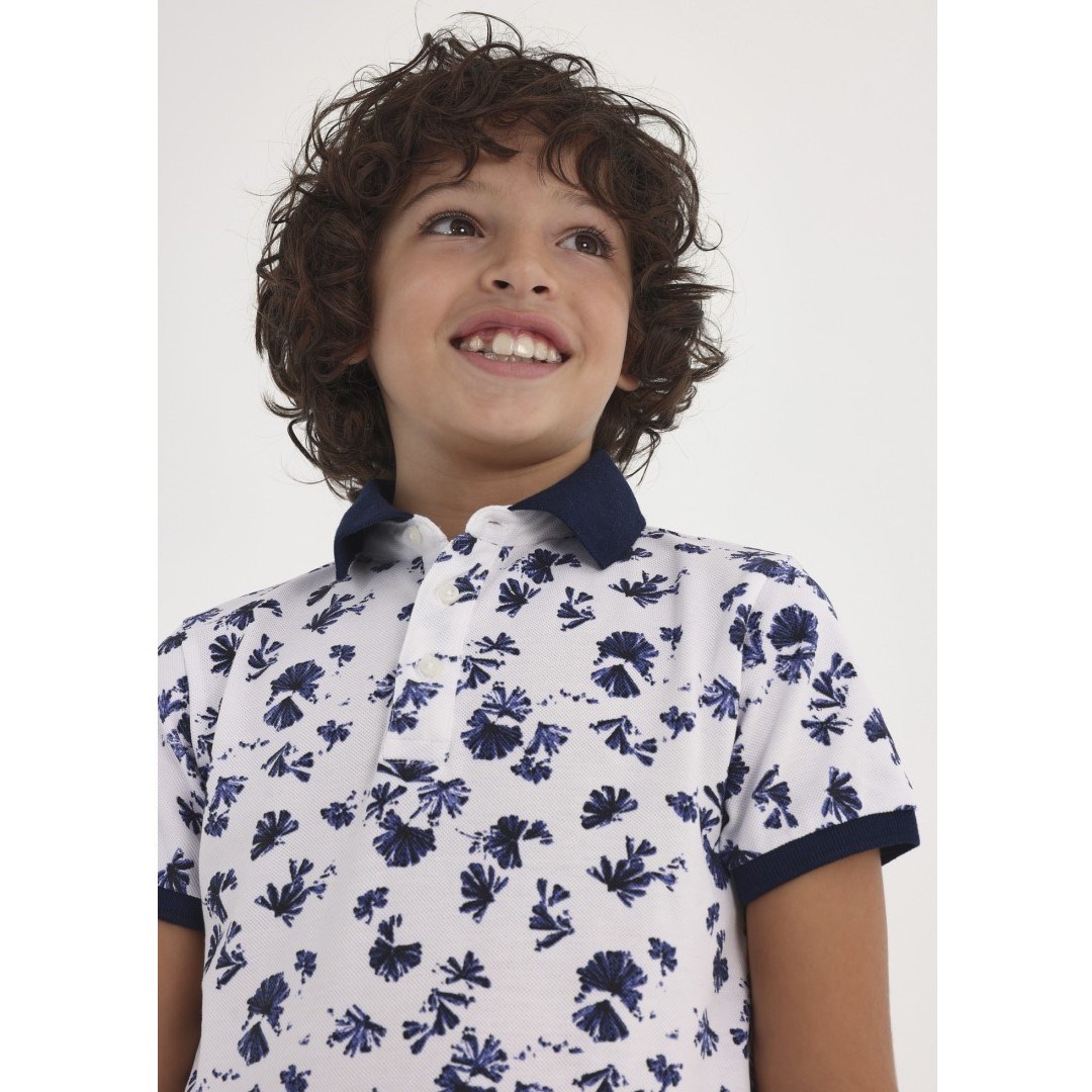 Mayoral Yazlık Erkek Kısa Kol Polo T-shirt Beyaz