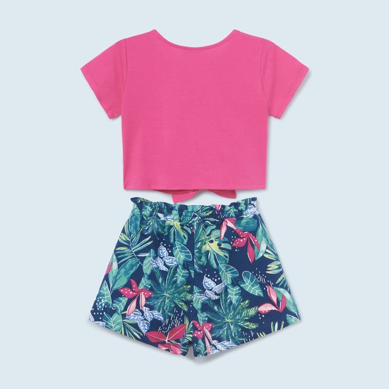 Mayoral Yazlık Kız T-shirt Şort 2'li Set Pembe