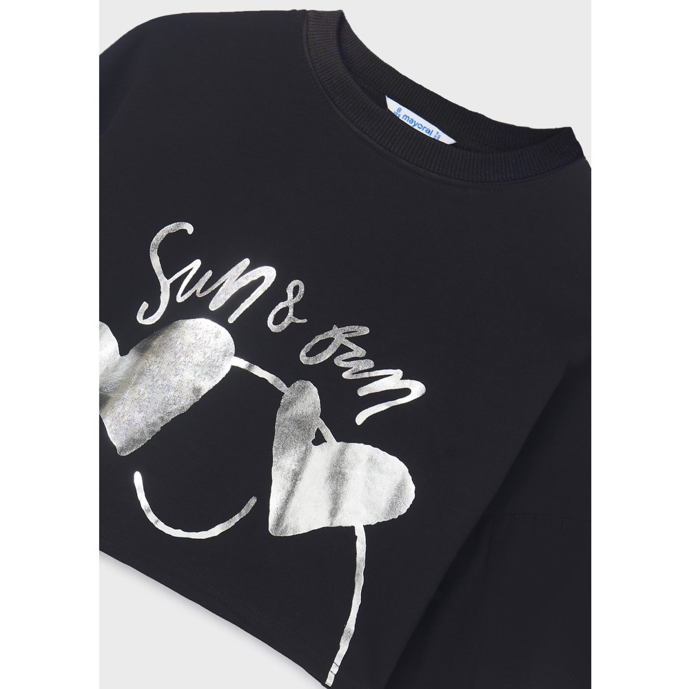 Mayoral Yazlık Kız Bluz ve Pantolon 2'li Set Siyah