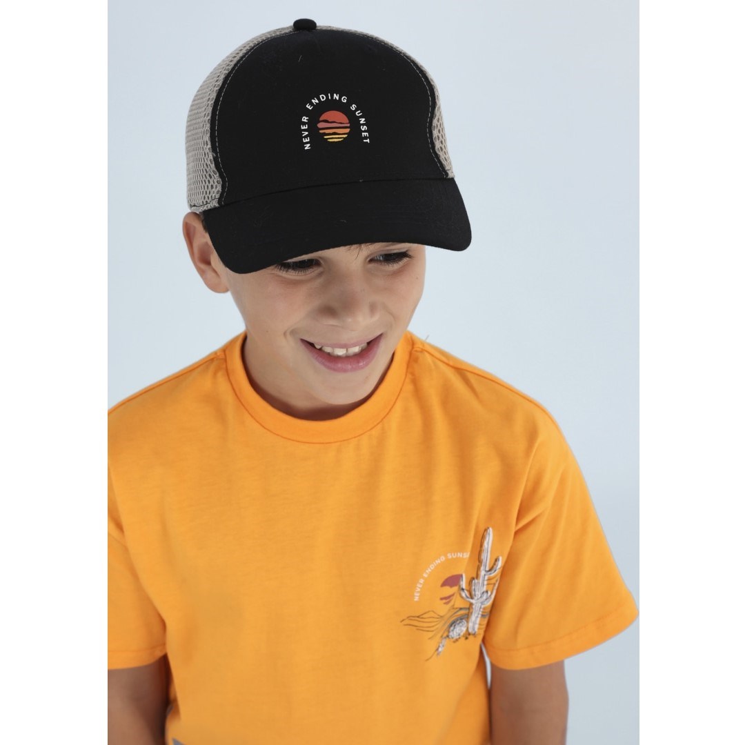Mayoral Yazlık Erkek T-shirt Şort Şapka 3'lü Set Turuncu