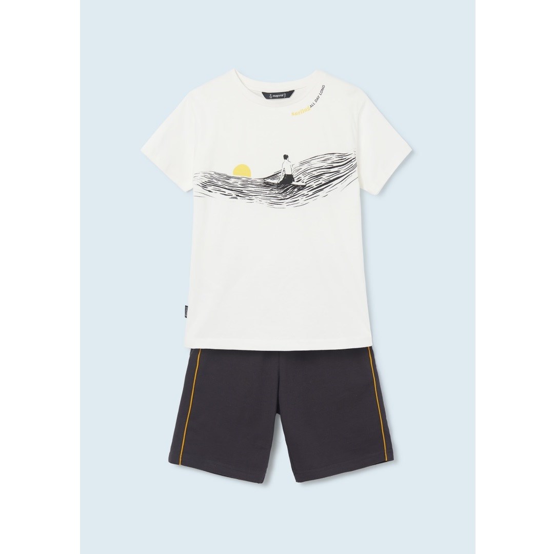 Mayoral Yazlık Erkek Kısa Kol T-shirt Şort 2'li Set Siyah