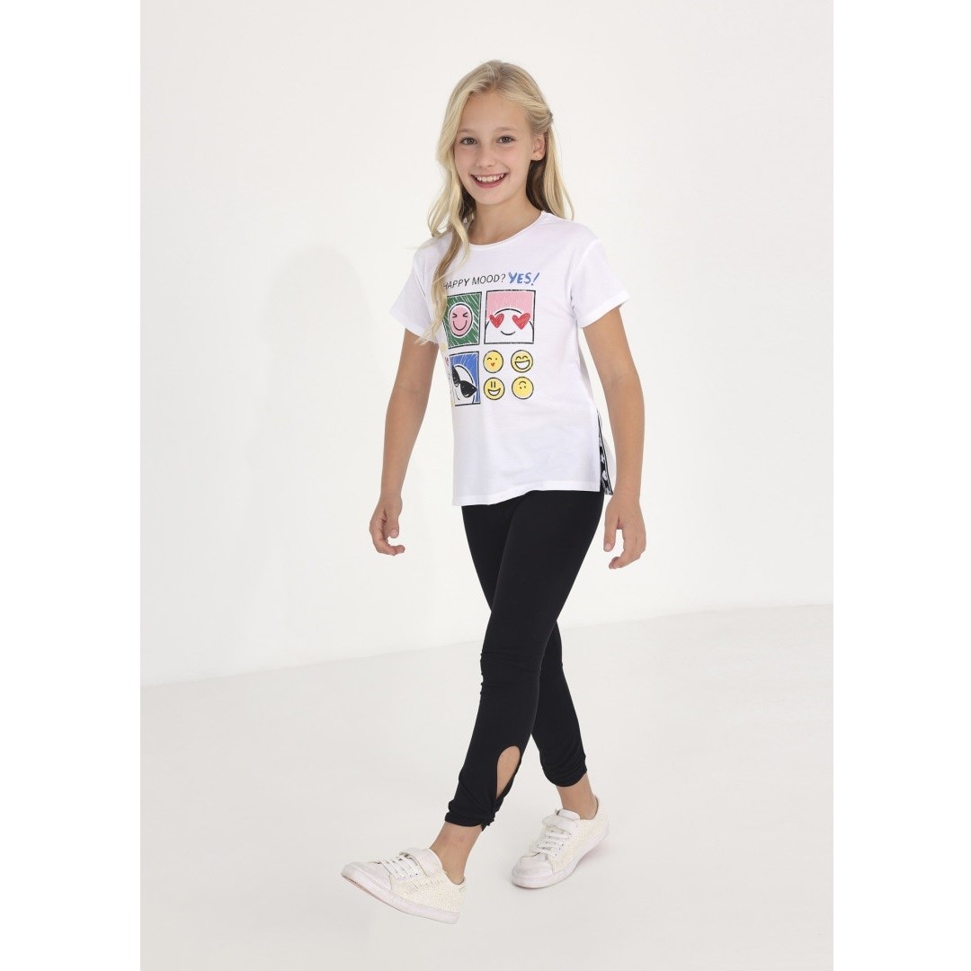 Mayoral Yazlık Kız T-shirt Tayt 2'li Set Siyah