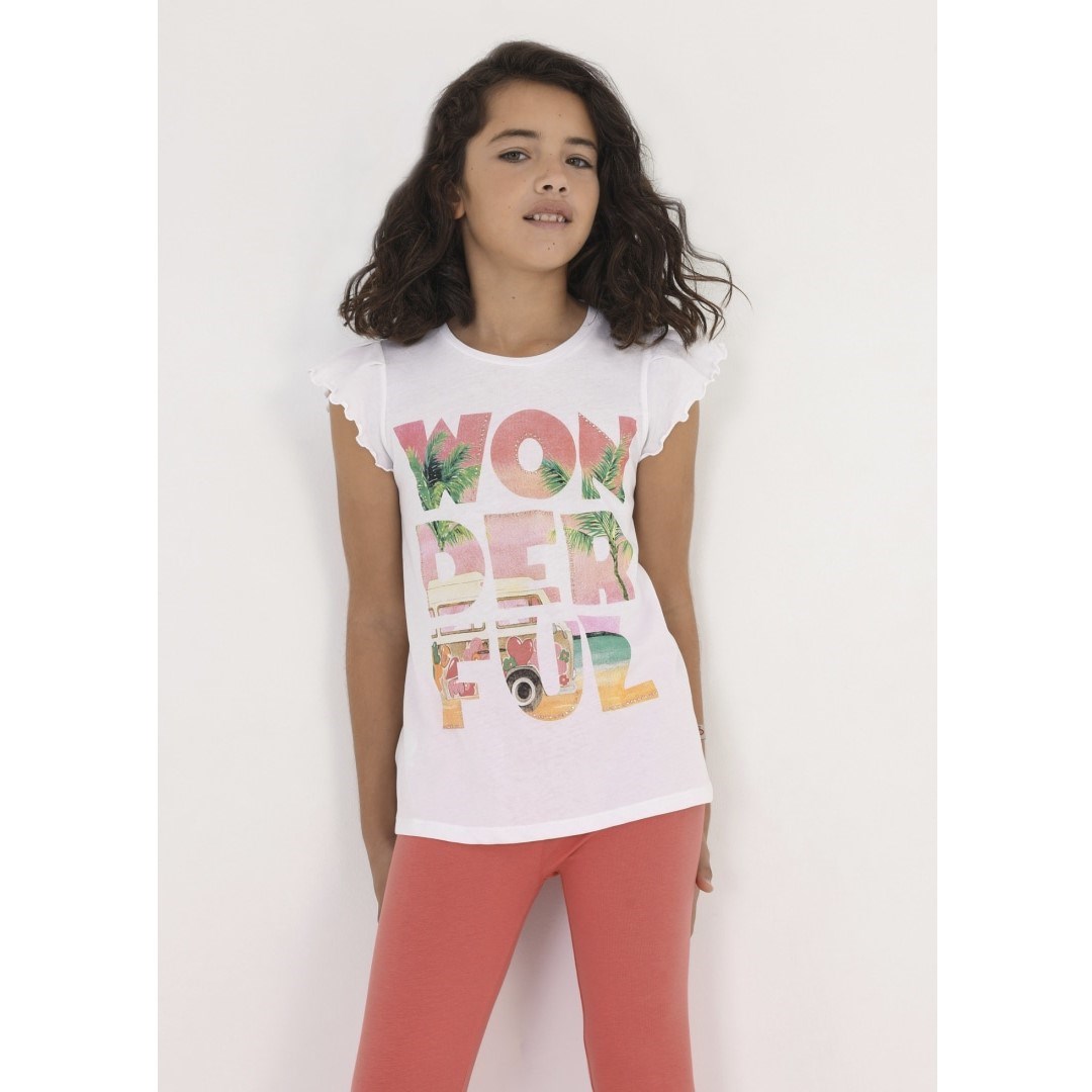 Mayoral Yazlık Kız T-shirt Tayt 2'li Set Pembe