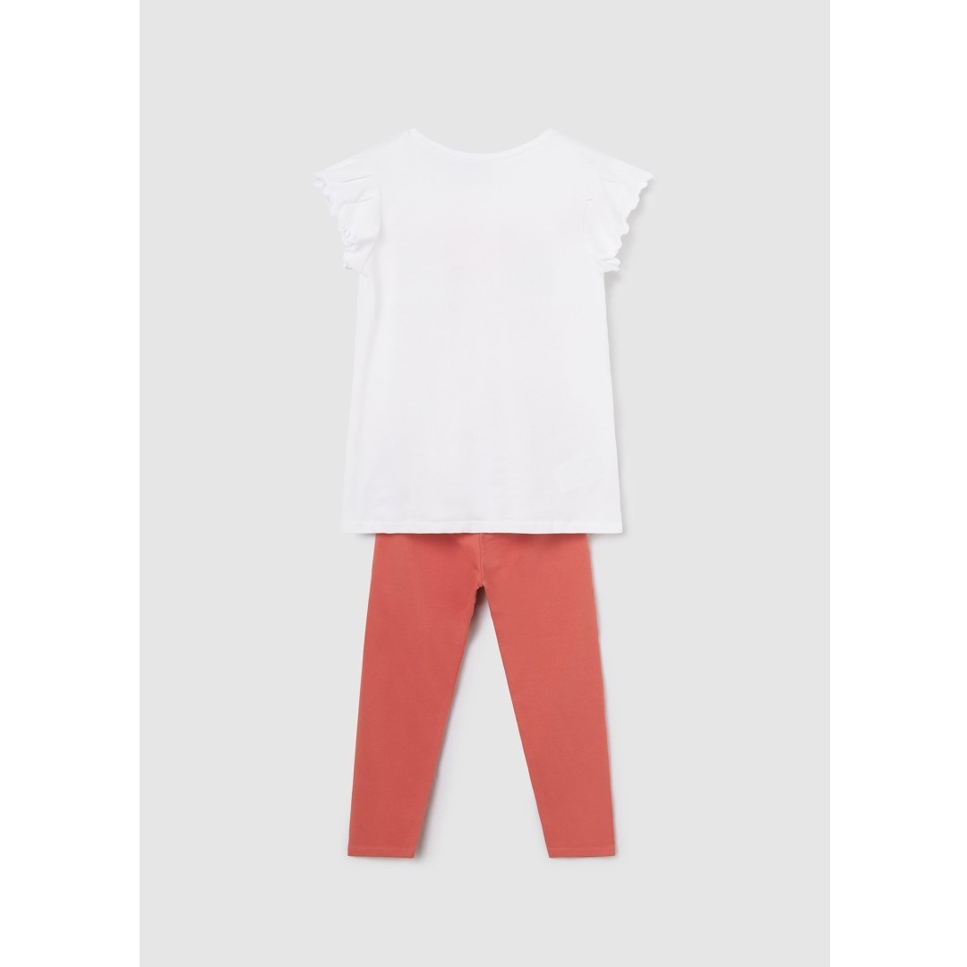 Mayoral Yazlık Kız T-shirt Tayt 2'li Set Pembe