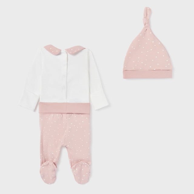 Mayoral Yazlık Kız Bebek Body Patikli Pantolon 3'lü Set Pembe