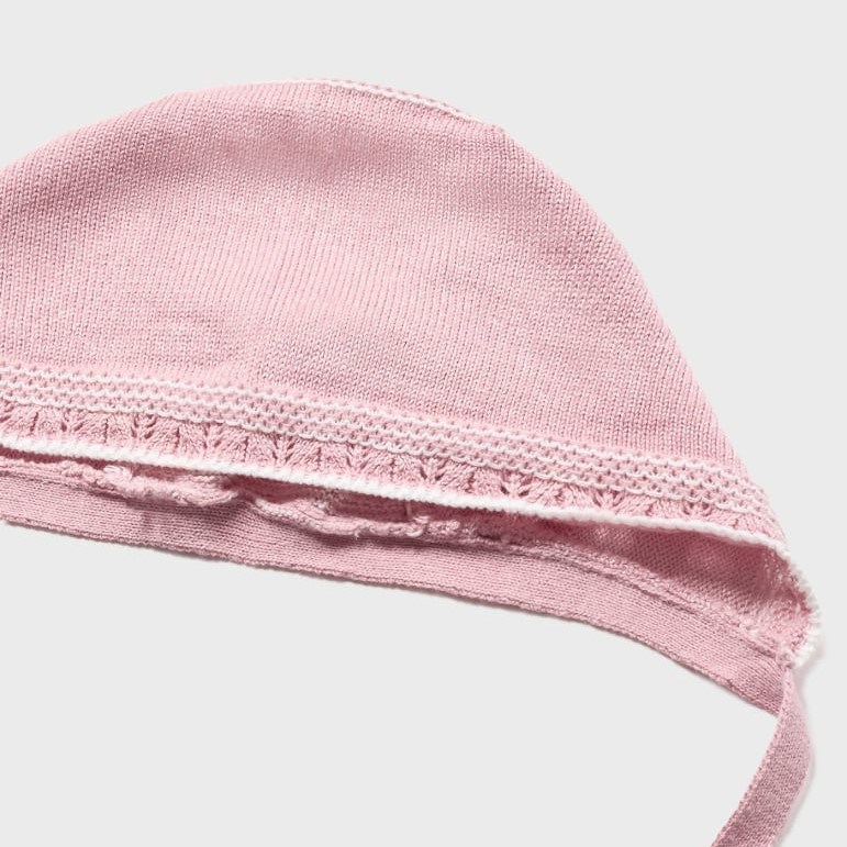 Mayoral Yazlık Kız Bebek Örme Bere Külot Çorap Set Pembe
