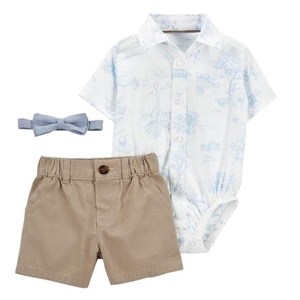 Carter's Yazlık Erkek Papyonlu Gömlek Bermuda Set