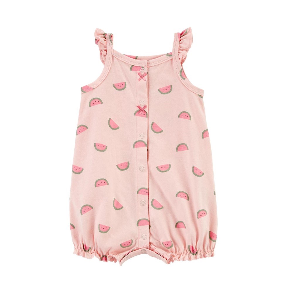 Carter's Yazlık Kız Bebek Karpuz Desenli Tulum Pembe