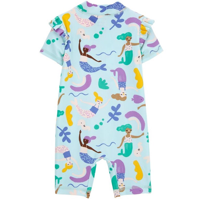 Carter's Yazlık Kız Bebek Güneş Koruyuculu Tulum Mayo Mavi