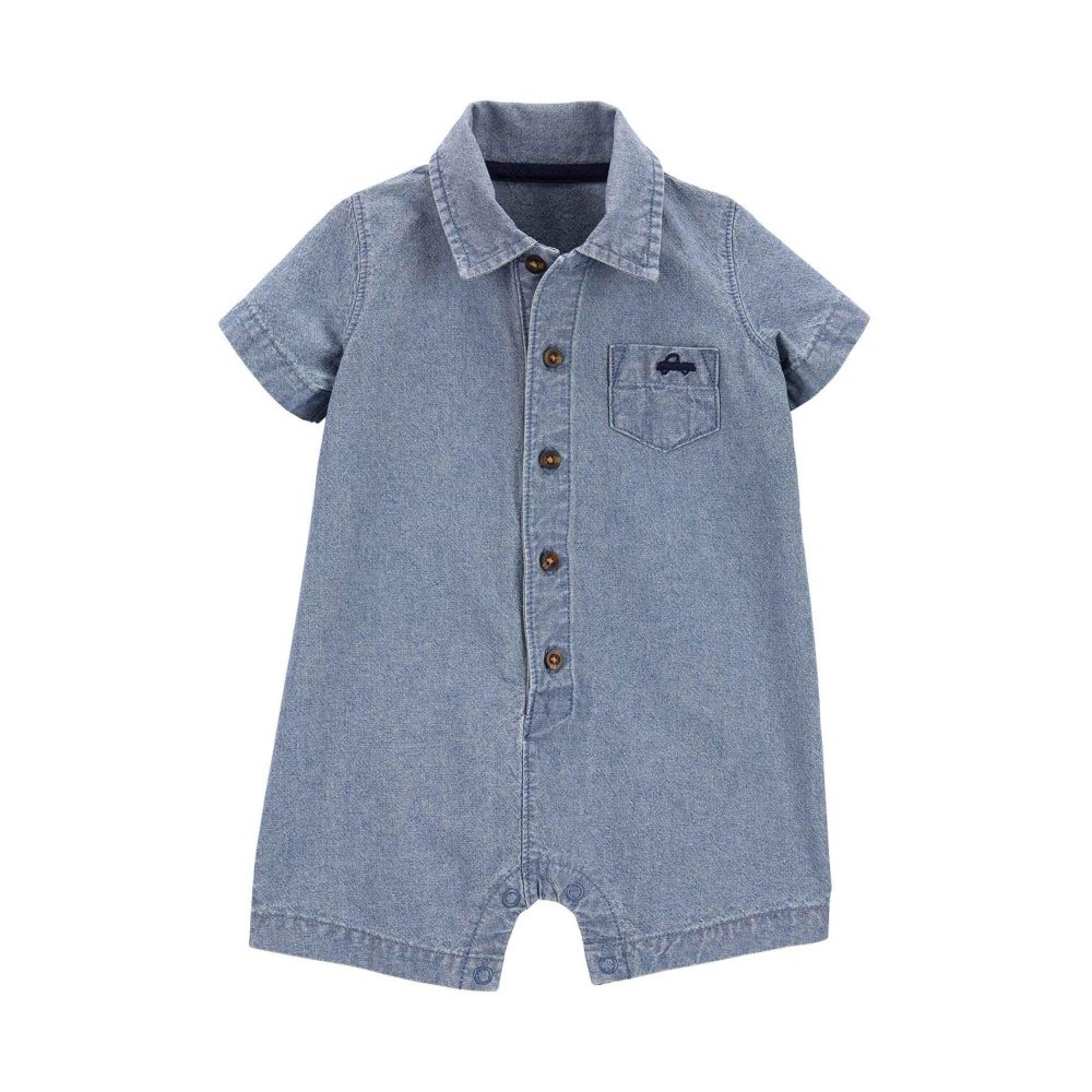 Carter's Yazlık Erkek Bebek Kot Tulum Mavi
