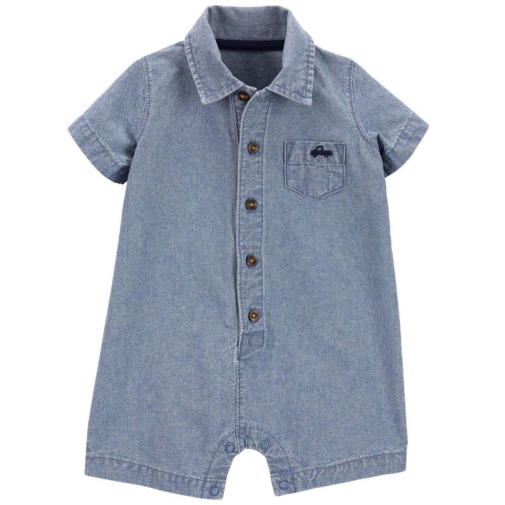 Carter's Yazlık Erkek Bebek Kot Tulum Mavi