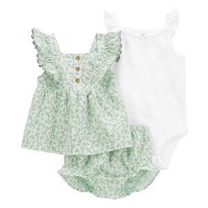 Carter's Kız Bebek Elbise Tulum ve Şort 3'lü Set